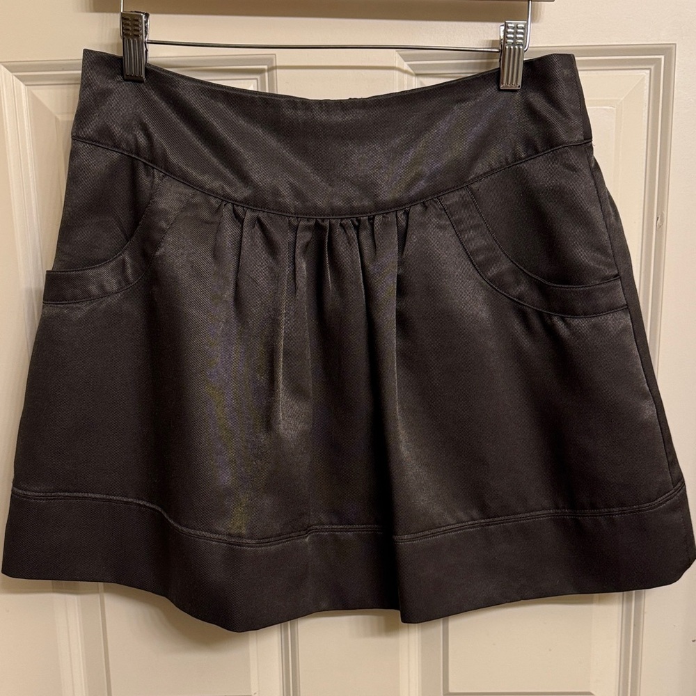 Stylish charcoal gray Mini Skirt with Pockets